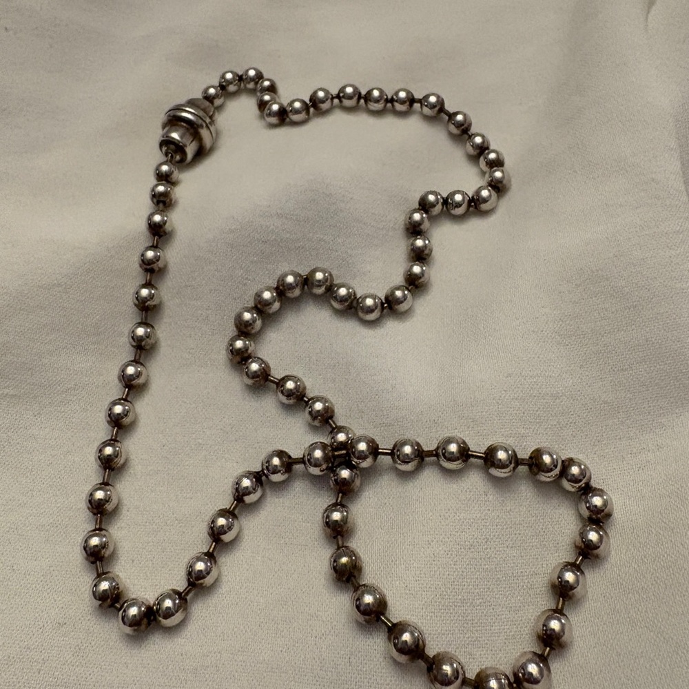 Elegant Silver Beaded Necklace